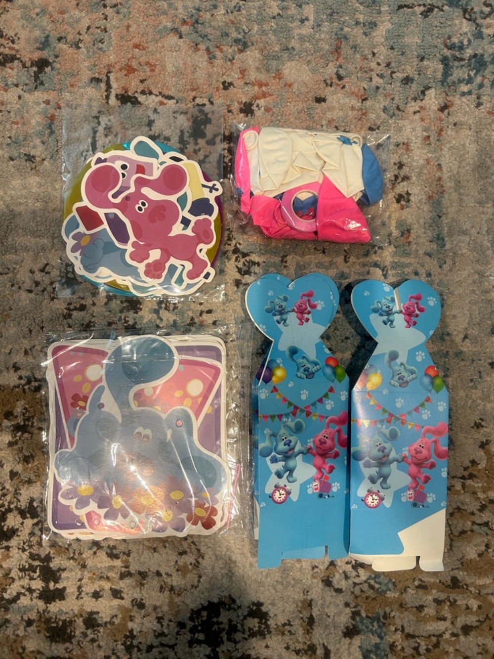 Blue Puppy Party Favor Kit with Pink Accents